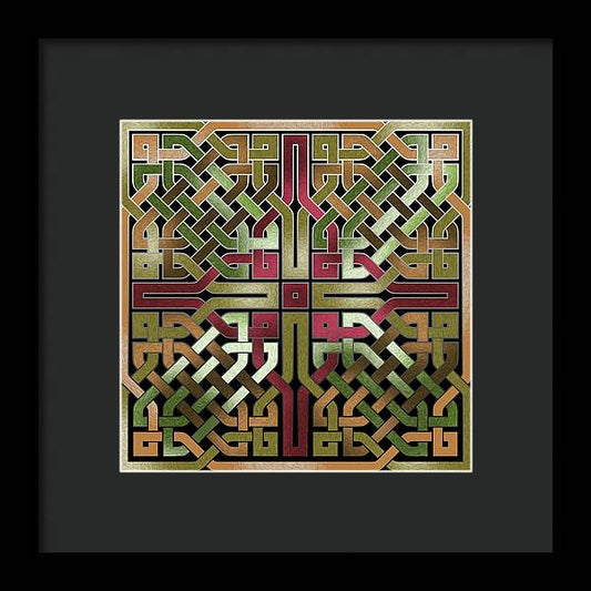 Earthtone Celtic Knot Square - Framed Print