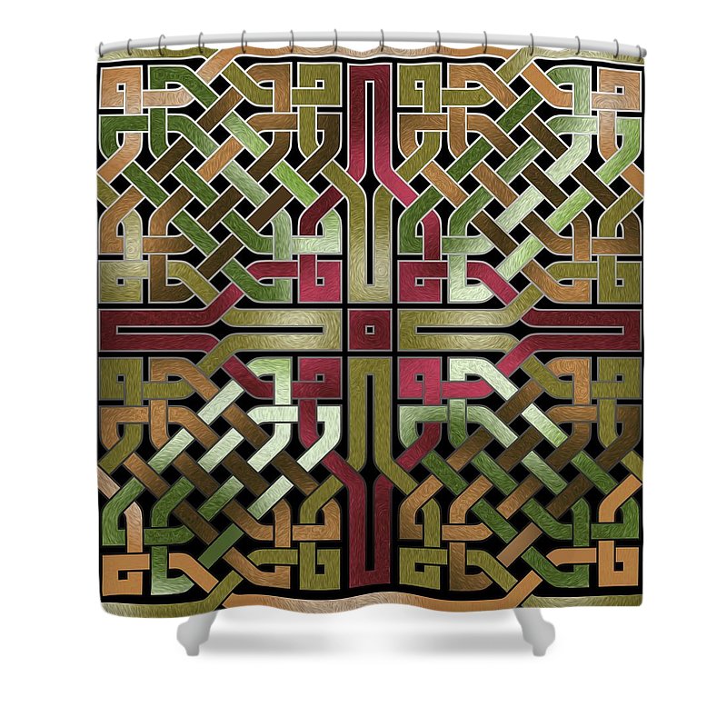 Earthtone Celtic Knot Square - Shower Curtain