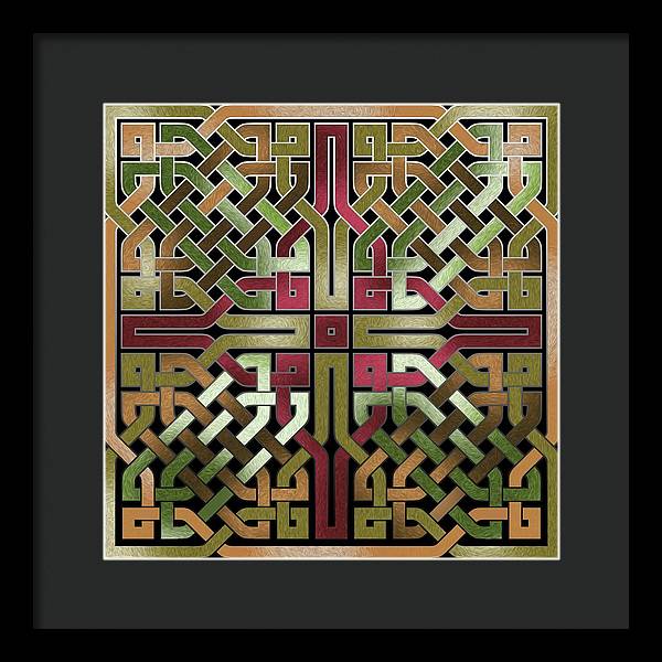 Earthtone Celtic Knot Square - Framed Print