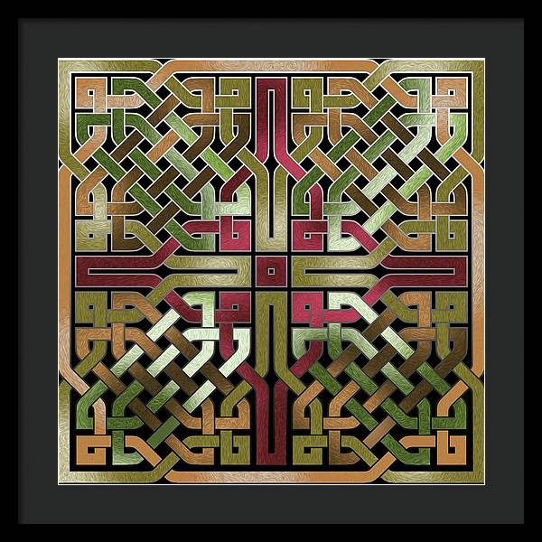 Earthtone Celtic Knot Square - Framed Print