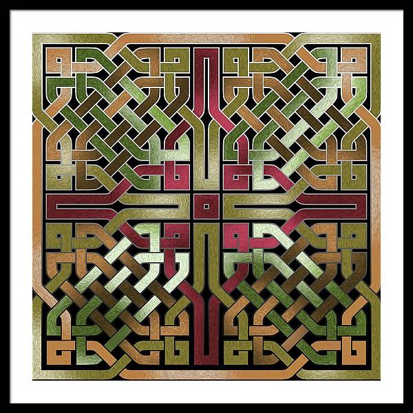 Earthtone Celtic Knot Square - Framed Print