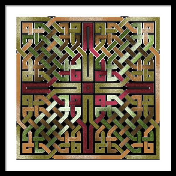 Earthtone Celtic Knot Square - Framed Print