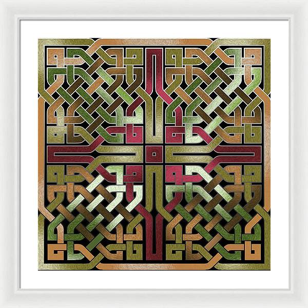 Earthtone Celtic Knot Square - Framed Print