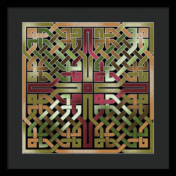Earthtone Celtic Knot Square - Framed Print
