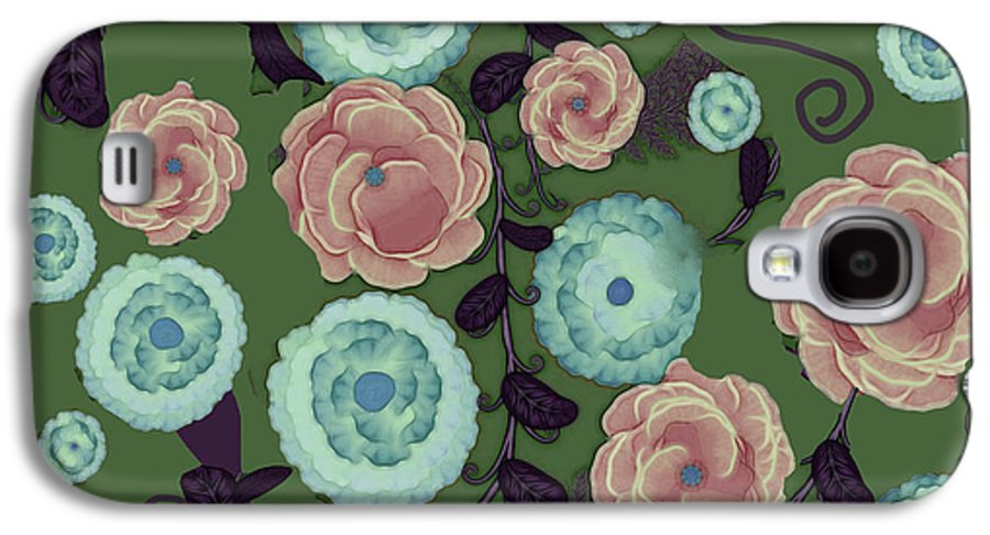 Earthy Peach and Turquoise Flower Pattern - Phone Case
