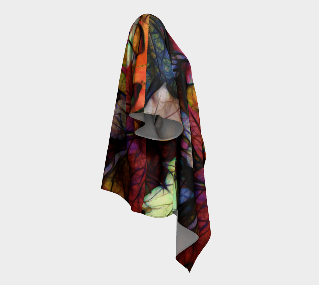FALL Leaves Abstract Draped Kimono