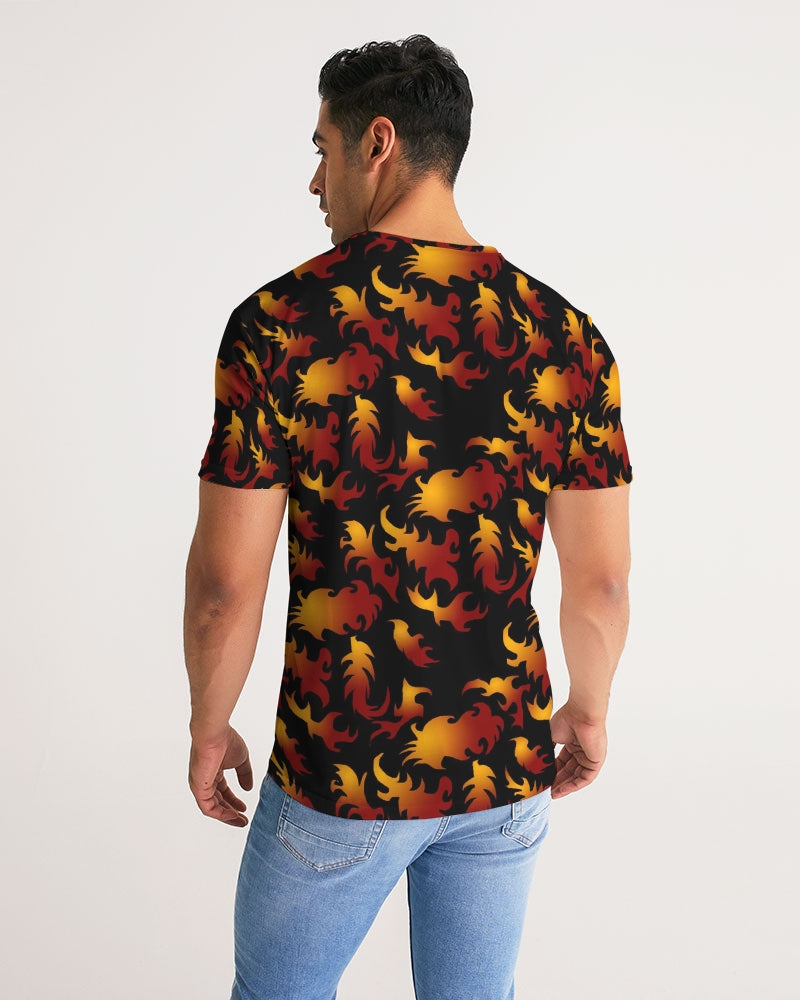 Abstract Flames Pattern Men's Tee