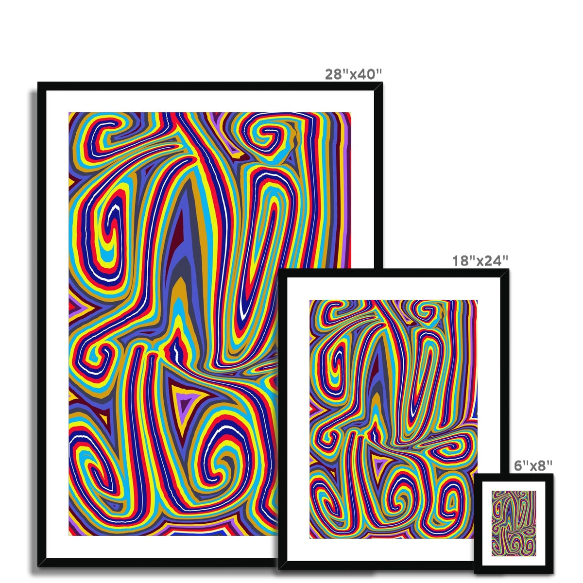 Curly Swirls Framed & Mounted Print