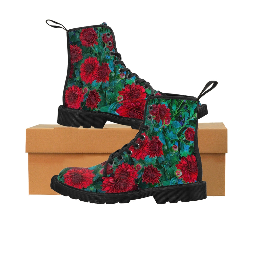 Red Mums Women's Canvas Boots