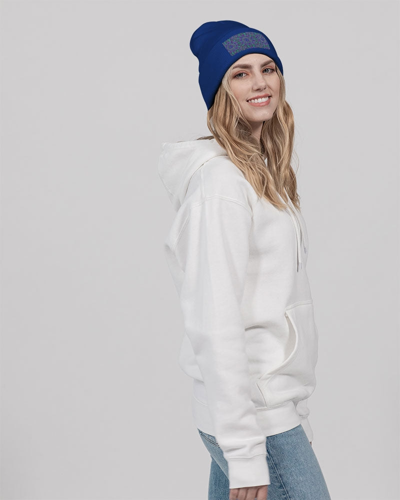 Blue Green Purple Kaleidoscope Solid Knit Beanie | Sportsman