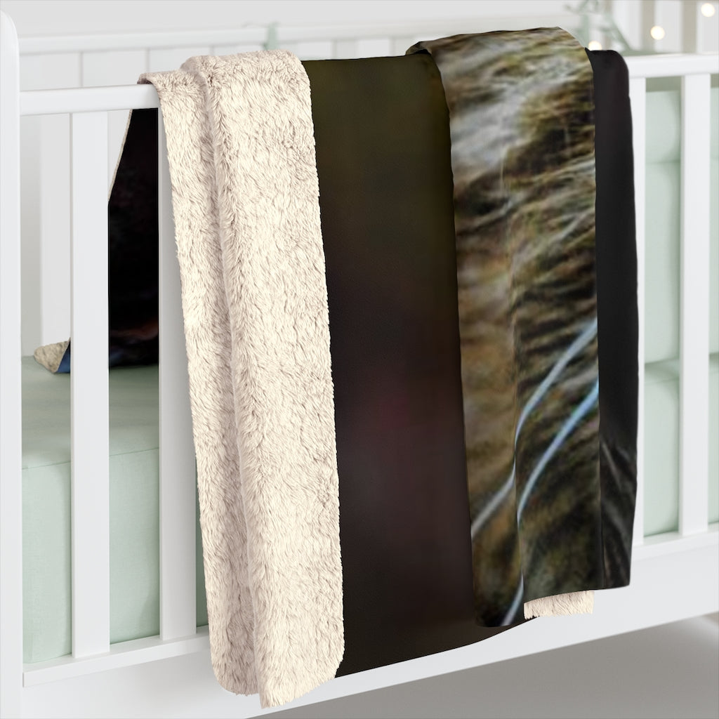 Orange Cat Close Up Sherpa Fleece Blanket