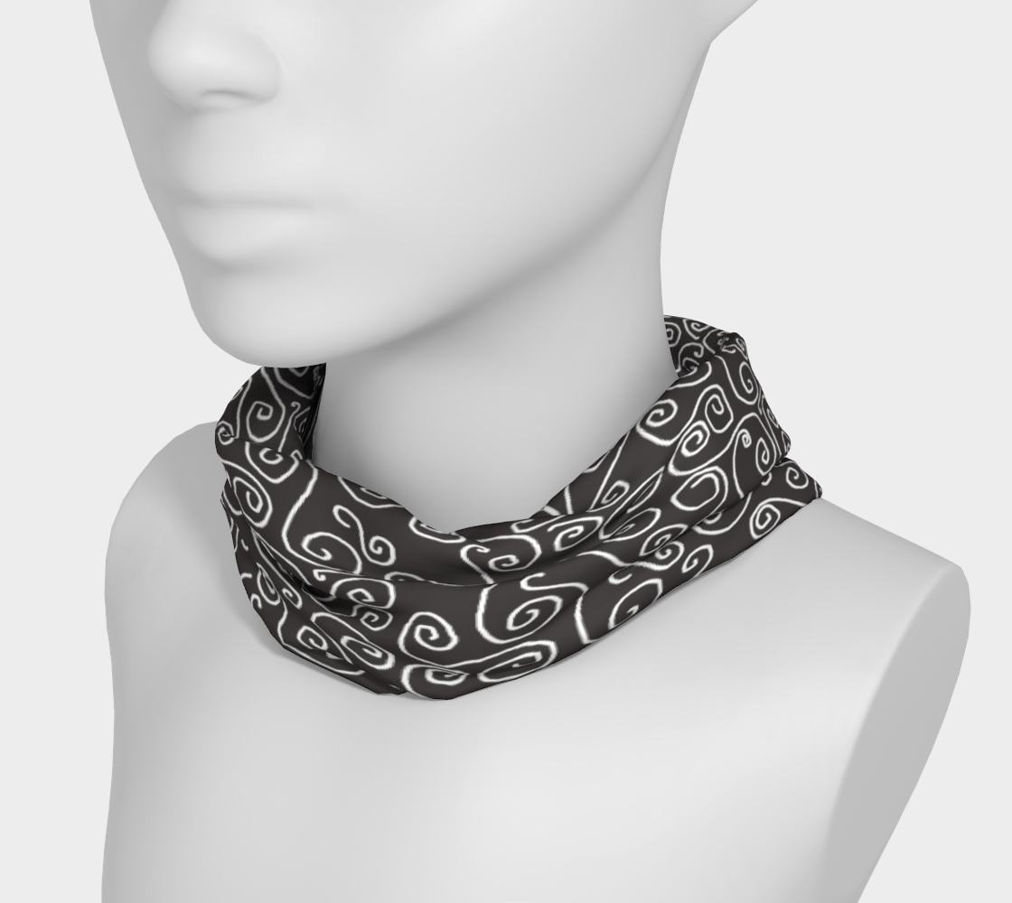White Swirls On Gray Headband