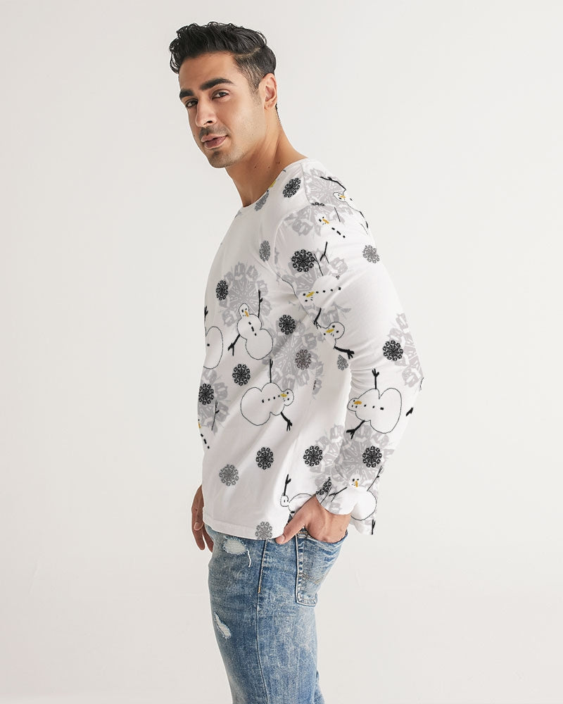 Snowman Pattern Men's Long Sleeve Tee