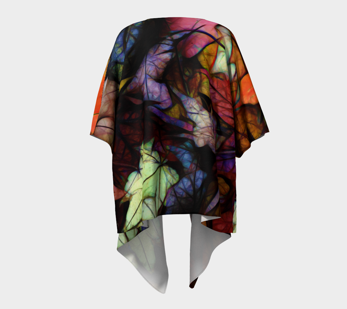 FALL Leaves Abstract Draped Kimono