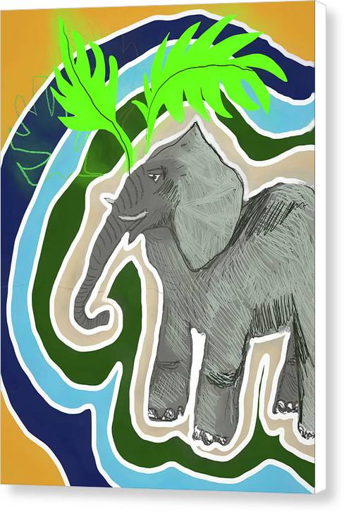 Elephant Sandy Blue - Canvas Print