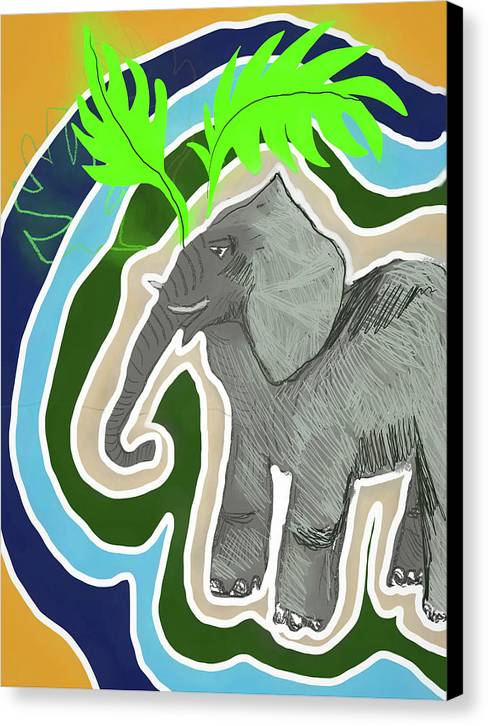 Elephant Sandy Blue - Canvas Print