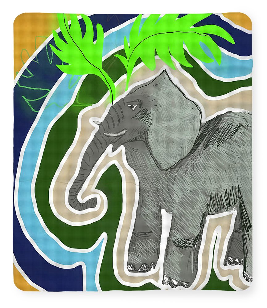 Elephant Sandy Blue - Blanket