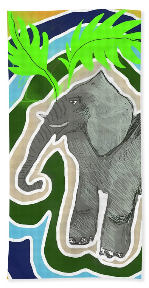 Elephant Sandy Blue - Bath Towel