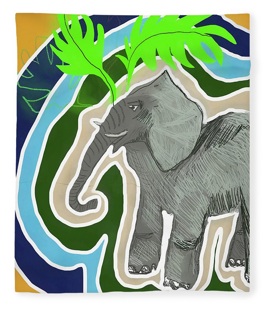 Elephant Sandy Blue - Blanket