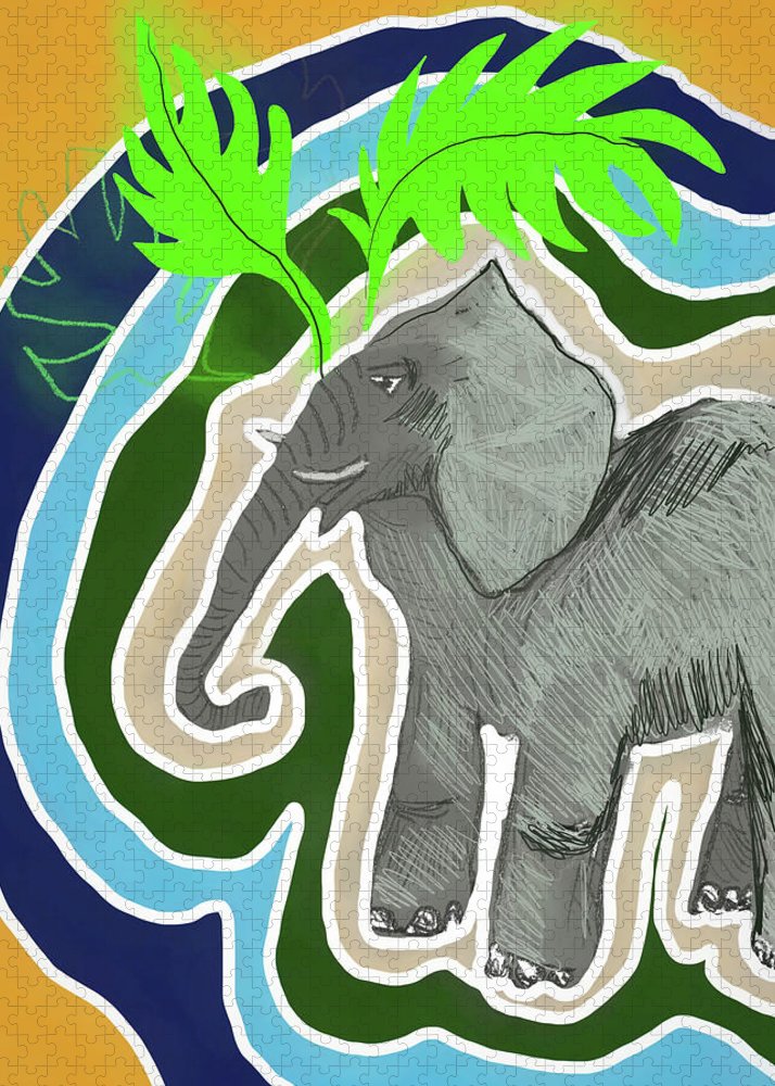 Elephant Sandy Blue - Puzzle