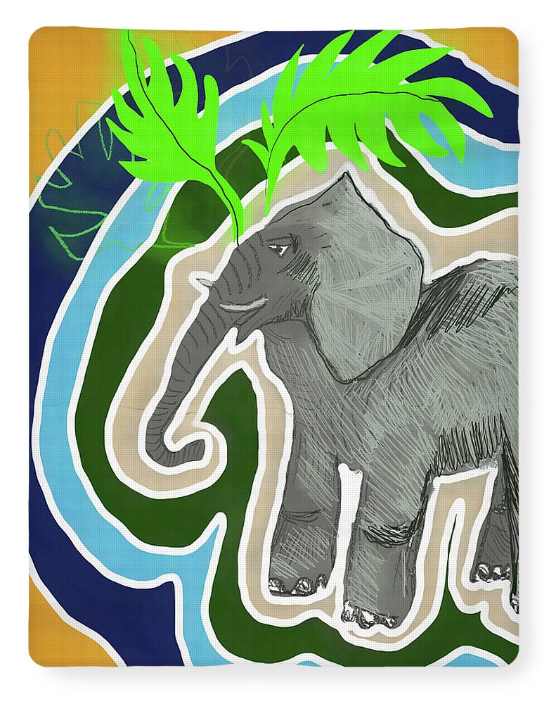 Elephant Sandy Blue - Blanket