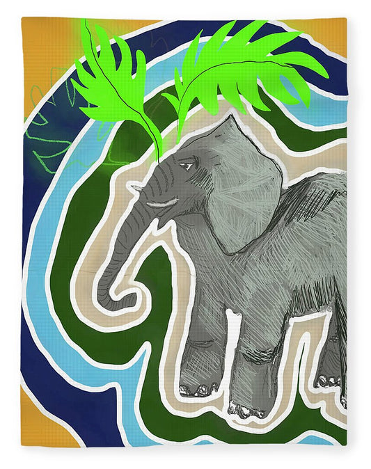 Elephant Sandy Blue - Blanket