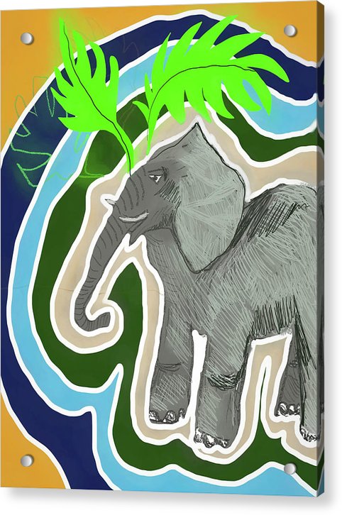 Elephant Sandy Blue - Acrylic Print