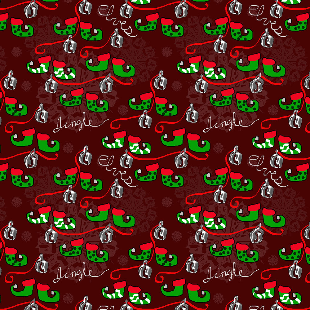 Elves Jingle Pattern Digital Image Download