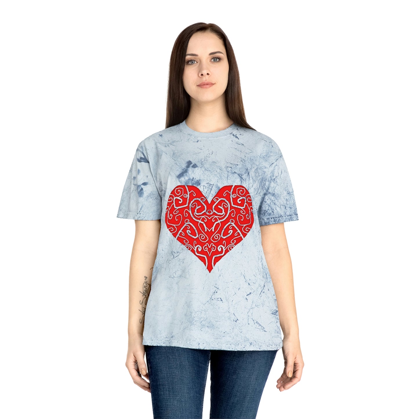 Heart Swirls Unisex Color Blast T-Shirt