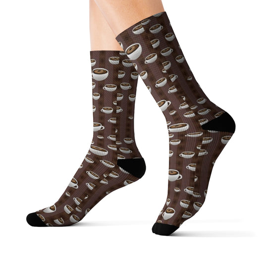 Coffee With Coffee Stripes Sublimation Socks