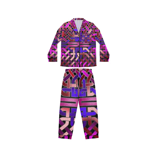 Pink Celtic Knot Women's Satin Pajamas (AOP)