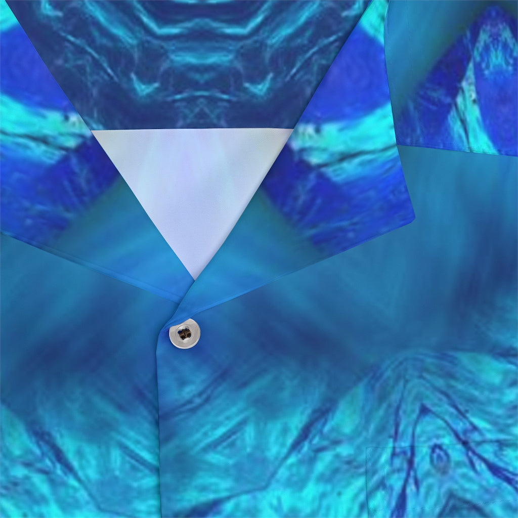 Blue Water Kaleidoscope Men's Hawaiian Shirt (AOP)