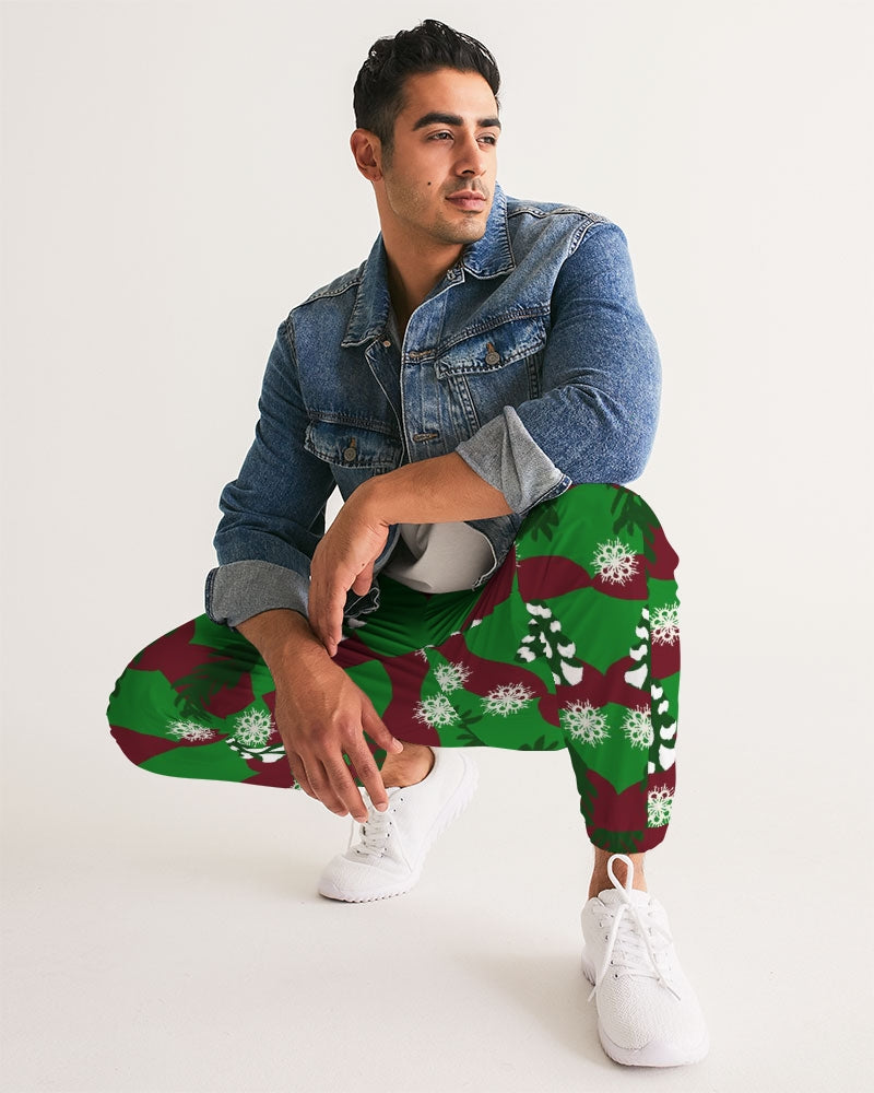 Snowy Evergreen Pattern Men's Track Pants