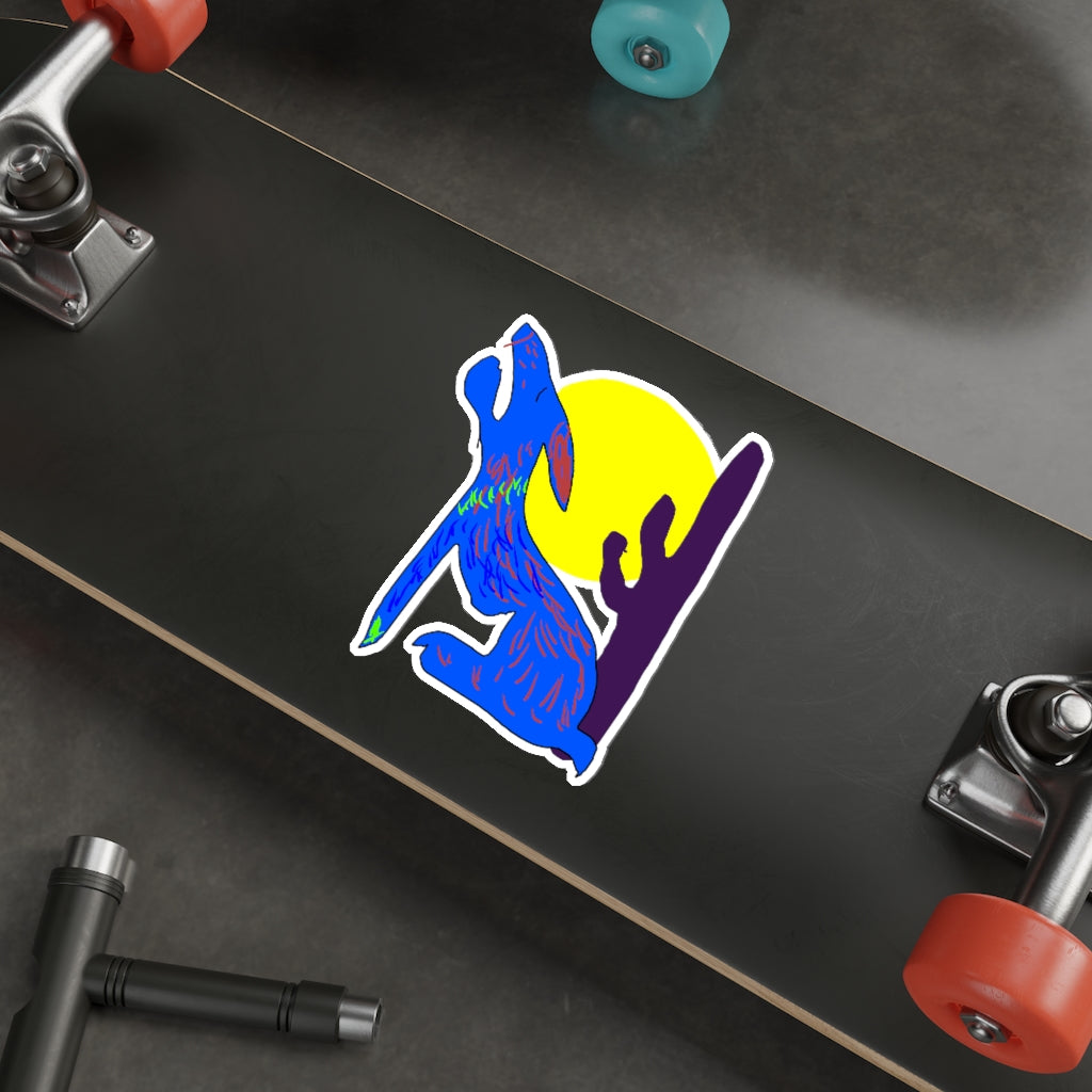 Blue Coyote Die-Cut Stickers