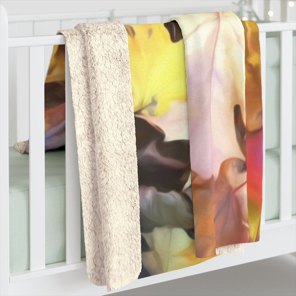 Fall leaves Bright Sherpa Fleece Blanket