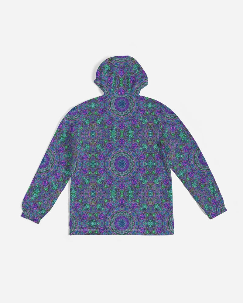 Blue Green Purple Kaleidoscope Men's Windbreaker