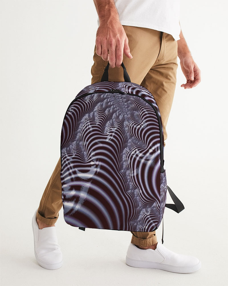 Black and White Spiral Fractal Large Backpack
