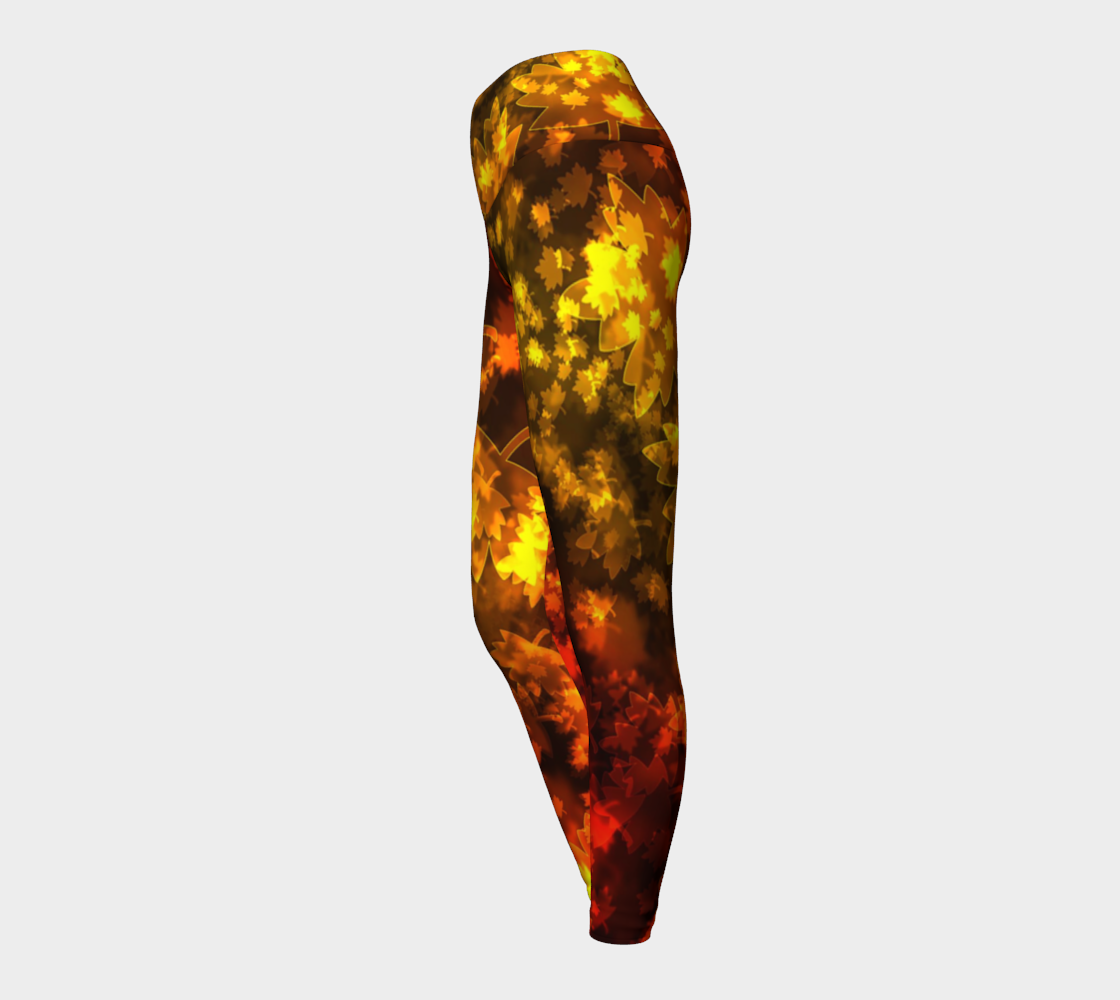 Fall Leaves Bokeh Light Yoga Leggings