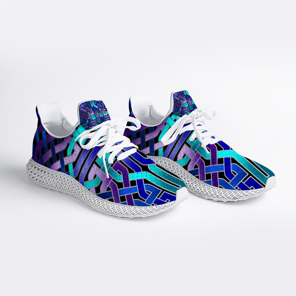 Blue Celtic Knot Shoes Unisex Mid Top Breathable Lace-up Sneakers