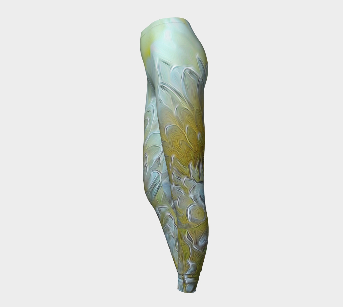 White Chrysanthemum Leggings