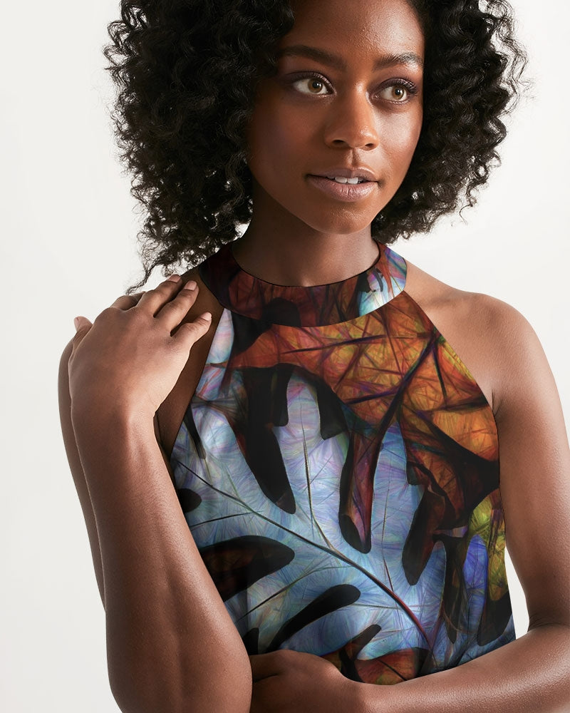 Mid October Leaves Women's Halter Dress
