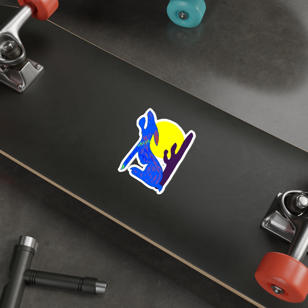 Blue Coyote Die-Cut Stickers