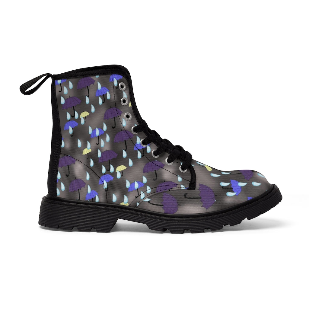 Rain and Umbrellas Women's Canvas Boots