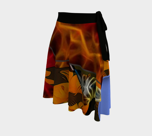 Sunflower Collage Wrap Skirt