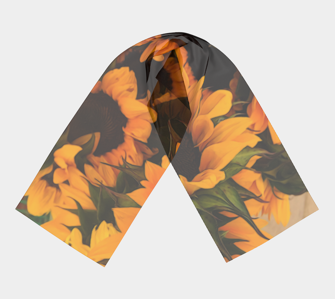 Sunflower Basket Long Scarf