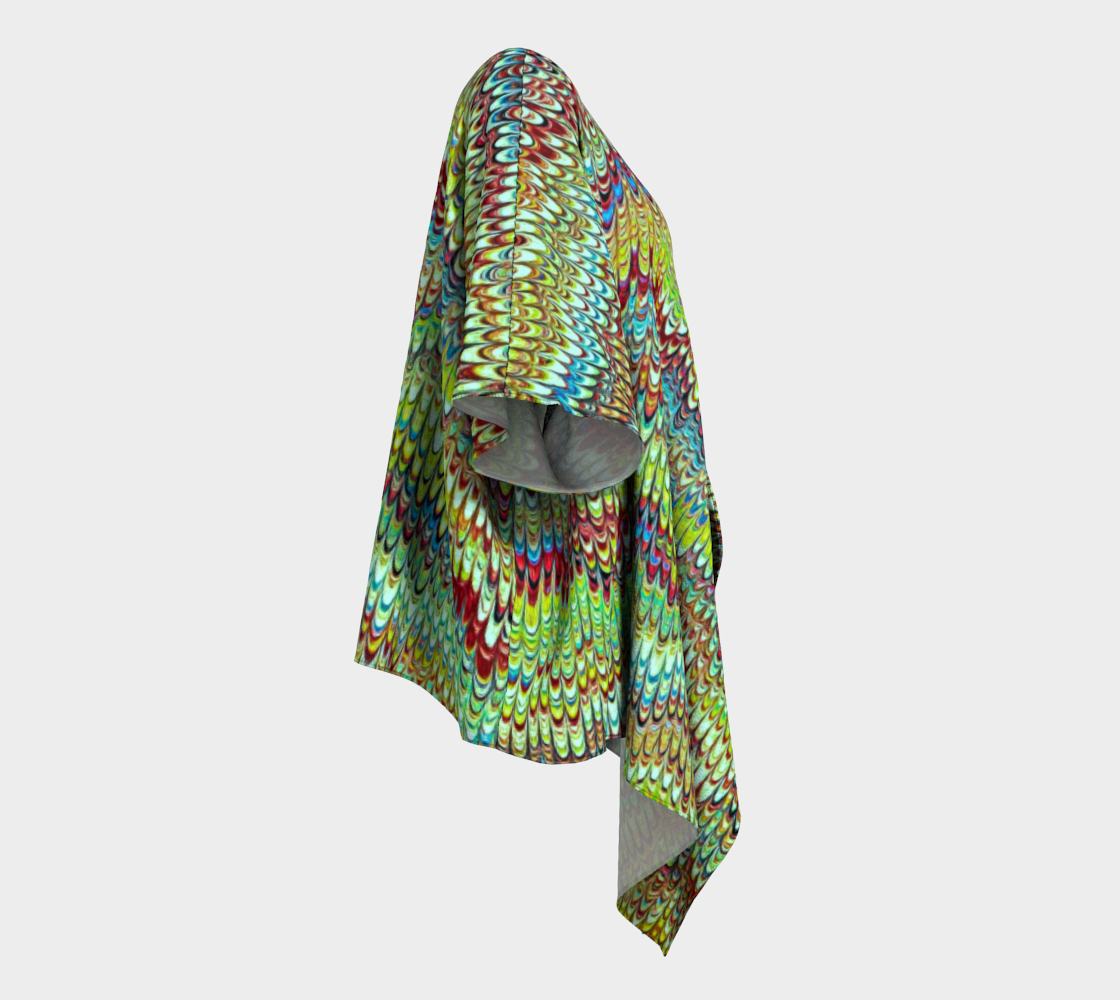 Cool Green Marbled Draped Kimono