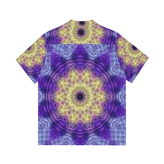 Purple Celtic Knot Kaleidoscope Men's Hawaiian Shirt (AOP)