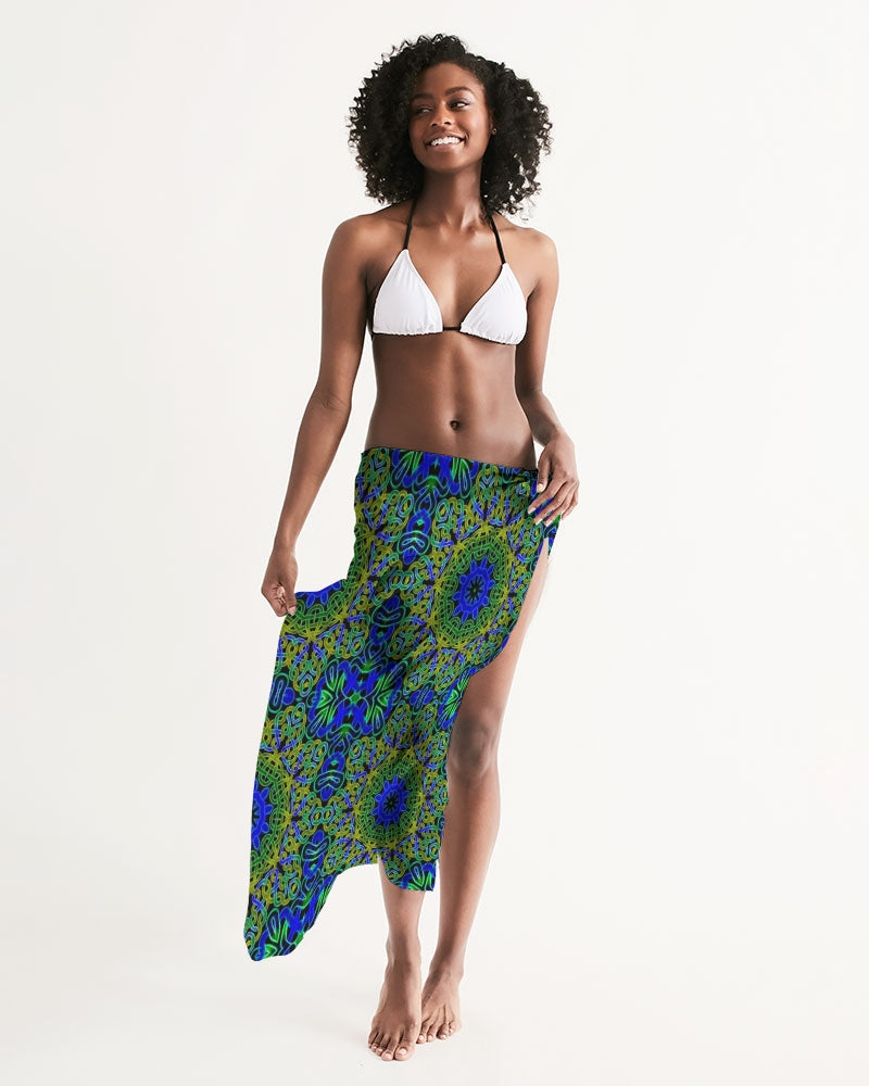 Blue Green Celtic Kaleidoscope Swim Cover Up