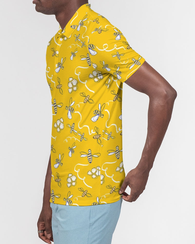 Honey B ees Men's Slim Fit Short Sleeve Polo