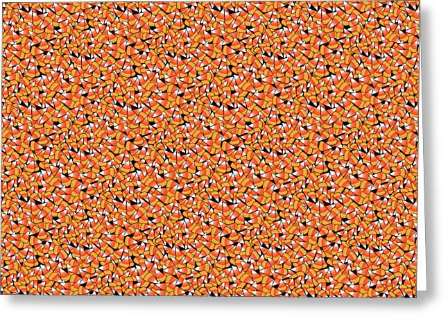 Fall Candy Corn Pattern - Greeting Card